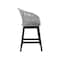 Armen Living Tutti Frutti Indoor Outdoor Counter Height Bar Stool in Black Brushed Eucalyptus Wood with Gray Rope LCTFBAGRBL26 - alternate 4